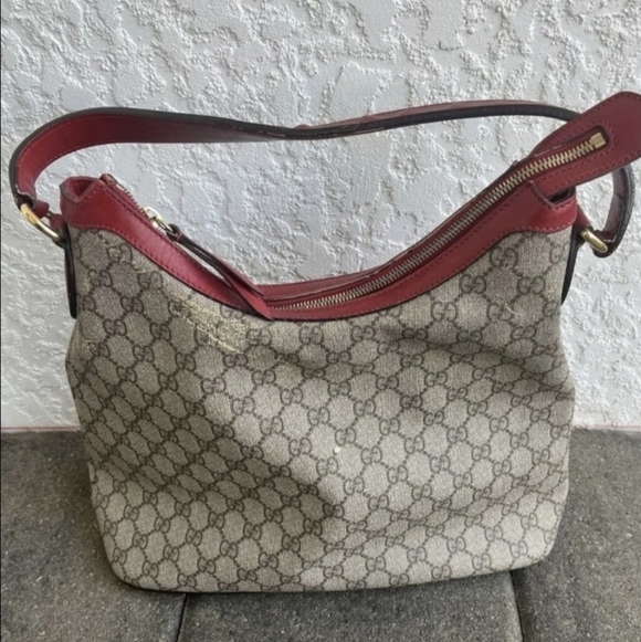Gucci Linea A Supreme Canvas Hobo Shoulder Bag Beige 414930 - Picture 2 of 6